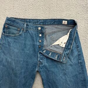 Levis Jeans 501 Men's 38x34 Cone Denim Button Fly Dark Wash Stretch Pockets